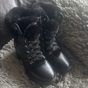 Women's Black Fur-Lined Boots